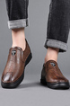 Brown Leather Round Toe Platform Comfortable Leather Shoes Light