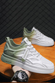 White Leather and Mesh Round Toe Platform Breathable All-match Sports Shoes