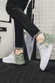 White Leather and Mesh Round Toe Platform Breathable All-match Sports Shoes