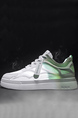White Leather and Mesh Round Toe Platform Breathable All-match Sports Shoes