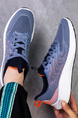 Blue Orange Mesh Round Toe Platform Lace Up Breathable Shoes