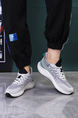 Gray Mesh Round Toe Platform Lace Up Breathable Sports Shoes