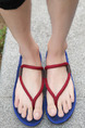 Blue and Red EVA Open Toe Platform 3cm Slippers