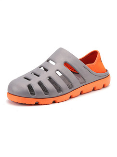Grey and Orange EVA Round Toe Platform Comfort 2cm Sandals
