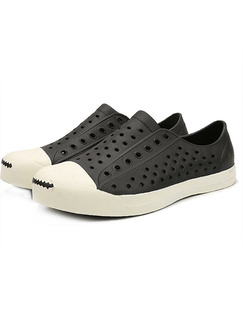 Black and White EVA Round Toe Platform Comfort 2cm Sandals
