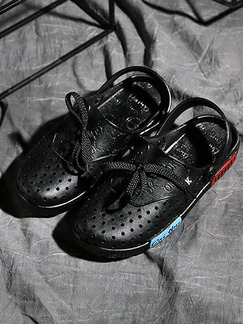 Black PVC Round Toe Platform 3cm Sandals