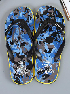 Blue Camoflouge EVA Open Toe Platform 2cm Slippers