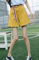 Yellow High Waist Wide-Leg One Quarter Shorts for Casual