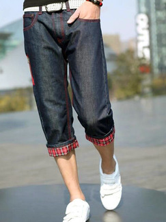 denim three quarter pants
