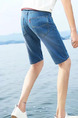 Blue Slim Plus Size Denim Wear White Men Shorts for Casual