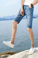 Blue Slim Plus Size Denim Wear White Men Shorts for Casual