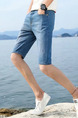 Blue Slim Plus Size Denim Wear White Men Shorts for Casual