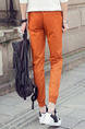 Orange Plus Size Loose Bind Feet Adjustable Waist Letter-Linking Band Long Men Pants for Casual