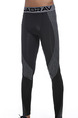 Black and Grey Plus Size Contrast Linking Adjustable Waist Sports Tight Quick Dry Men Pants for Sports Fitness Outdoor
