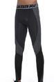 Black and Grey Plus Size Contrast Linking Adjustable Waist Sports Tight Quick Dry Men Pants for Sports Fitness Outdoor