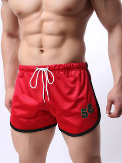 Red Plus Size Loose Adjustable Waist Band Quick Dry  Men Shorts for Sports Fitness