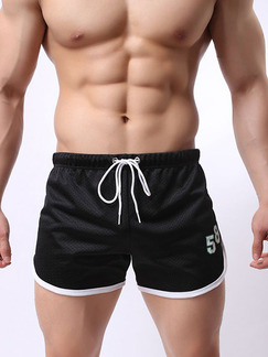Black Plus Size Loose Adjustable Waist Band Quick Dry  Men Shorts for Sports Fitness