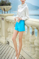 Blue High-Waist Wide-Leg Shorts for Casual Party