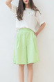 Fruit Green Loose Wide-Leg Shorts for Casual