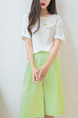 Fruit Green Loose Wide-Leg Shorts for Casual