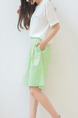 Fruit Green Loose Wide-Leg Shorts for Casual