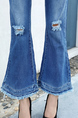 Blue Three Quarter Denim Pants for Casual