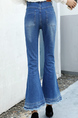 Blue Three Quarter Denim Pants for Casual