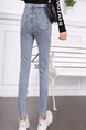 Gray Full Length Skinny Pants for Casual