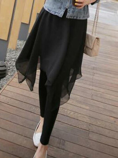 Black Irregular Seem-Two Pants for Casual Party