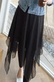 Black Irregular Seem-Two Pants for Casual Party