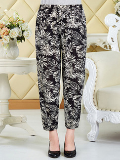 Black and White Loose Printed Harlen Long Pants for Casual Party