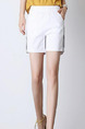 White Loose Side Stripe Plus Size Shorts for Casual