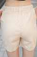 Beige Slim Band Shorts for Casual