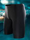 Black Adjustable Waist Printed Trunks Plus Size Nylon Swim Shorts Swimwear 
