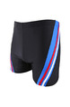Black and Blue Drawstring Contrast Trunks Polyester Swim Shorts Swimwear 
