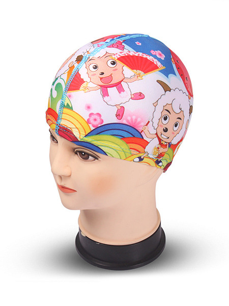 Colorful Children Commom Cartoon Cap Girl Swimwear for Swimming