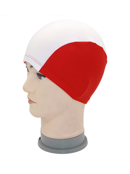 Red and White Women Contrast Cap Swimwear for Swimming
