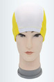 White and Yellow Adults Unisex Contrast Cap Swimwear for Swimming