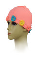 Pink Colorful Girl Flanger Flowers Cap Swimwear for Swimming
