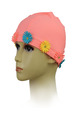 Pink Colorful Girl Flanger Flowers Cap Swimwear for Swimming