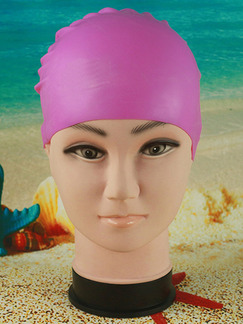 Pink Women Waterproof Cap Swimwear for Swimming