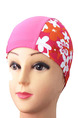 Pink Colorful Girl Located Printing Cap Swimwear for Swimming
