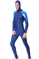 Blue Men Plus Size Hooded Tight Sun Protection Waterproof Jumpsuit Swimwear for Diving