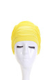 Yellow Women Long-Hair Ear Protection Cap Swimwear for Swimming