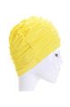 Yellow Women Long-Hair Ear Protection Cap Swimwear for Swimming