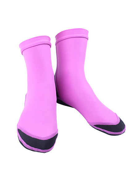 Pink and Black Women Contrast Linking Waterproof Shoes Swimwear for Swimming
