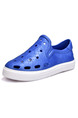 Blue and White Leather Round Toe Platform 3cm Sandals