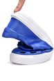 Blue and White Leather Round Toe Platform 3cm Sandals