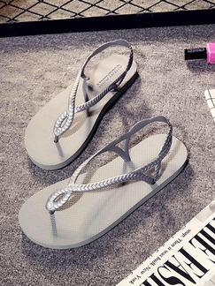 Grey EVA Open Toe Platform 1cm Slippers