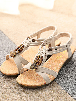 Beige Suede Open Toe Platform 3.5cm Sandals